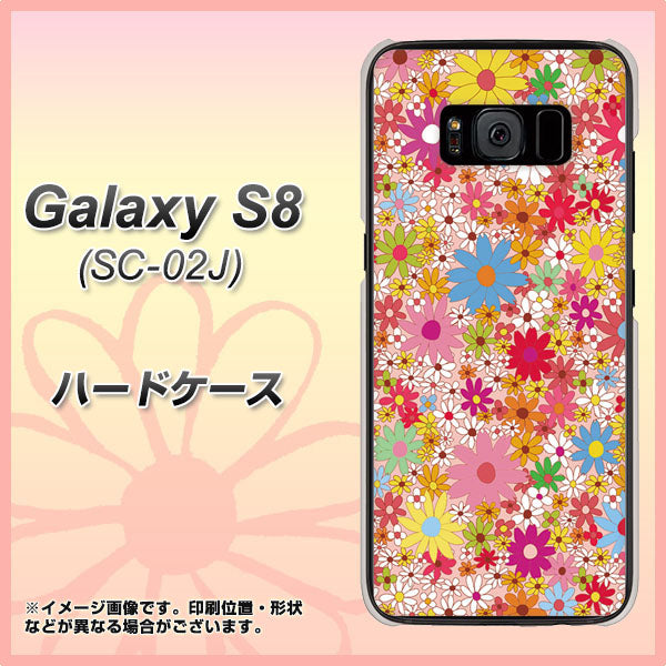 docomo ギャラクシー S8 SC-02J 高画質仕上げ 背面印刷 ハードケース【746 花畑A】