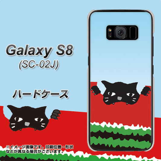 docomo ギャラクシー S8 SC-02J 高画質仕上げ 背面印刷 ハードケース【IA815 すいかをかじるネコ(大)】