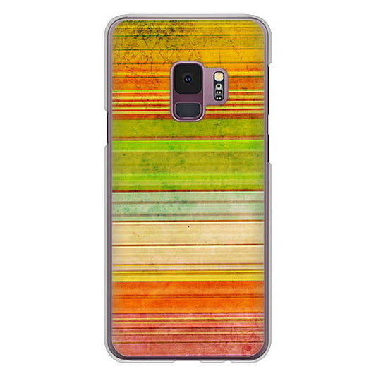 Galaxy S9 SC-02K docomo 高画質仕上げ 背面印刷 ハードケース 【1324 ビンテージボーダー（色彩）】