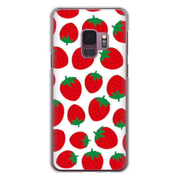 Galaxy S9 SC-02K docomo 高画質仕上げ 背面印刷 ハードケース 小さいイチゴ模様