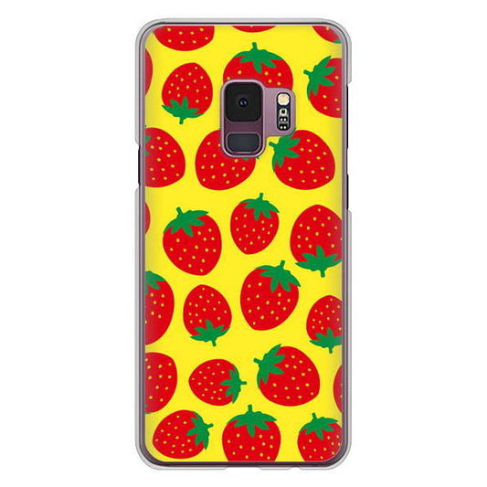 Galaxy S9 SC-02K docomo 高画質仕上げ 背面印刷 ハードケース 小さいイチゴ模様