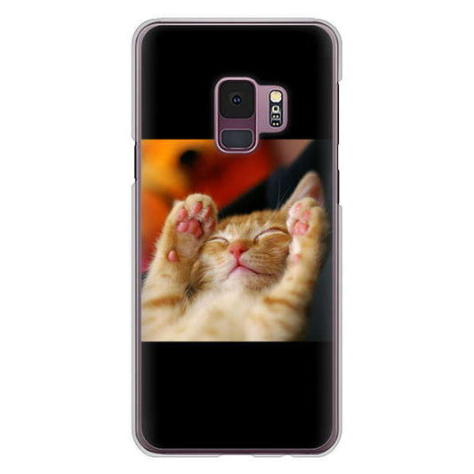 Galaxy S9 SC-02K docomo 高画質仕上げ 背面印刷 ハードケース 【VA804 爆睡するネコ】