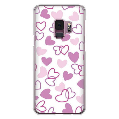 Galaxy S9 SC-02K docomo 高画質仕上げ 背面印刷 ハードケース ハートがいっぱい