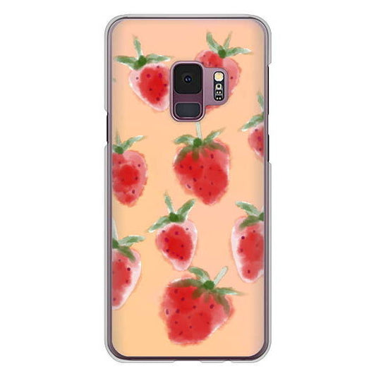 Galaxy S9 SC-02K docomo 高画質仕上げ 背面印刷 ハードケース イチゴ 水彩
