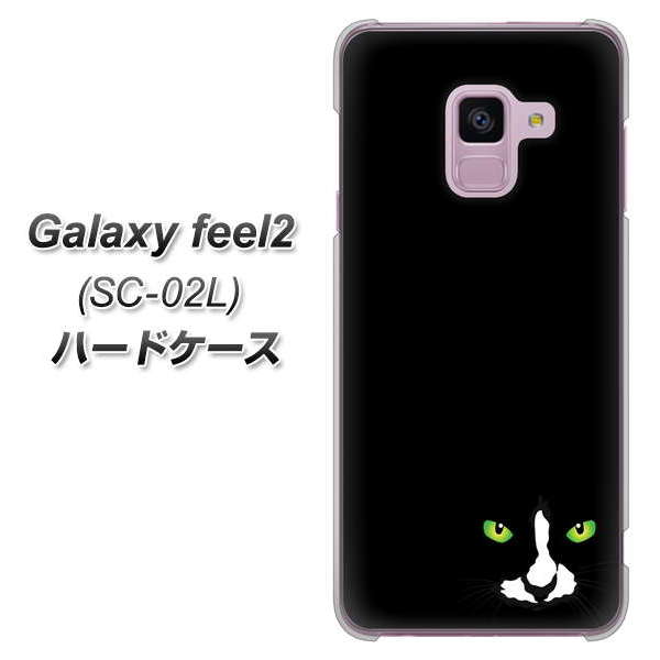 docomo ギャラクシー フィール2 SC-02L 高画質仕上げ 背面印刷 ハードケース【398 黒ネコ】