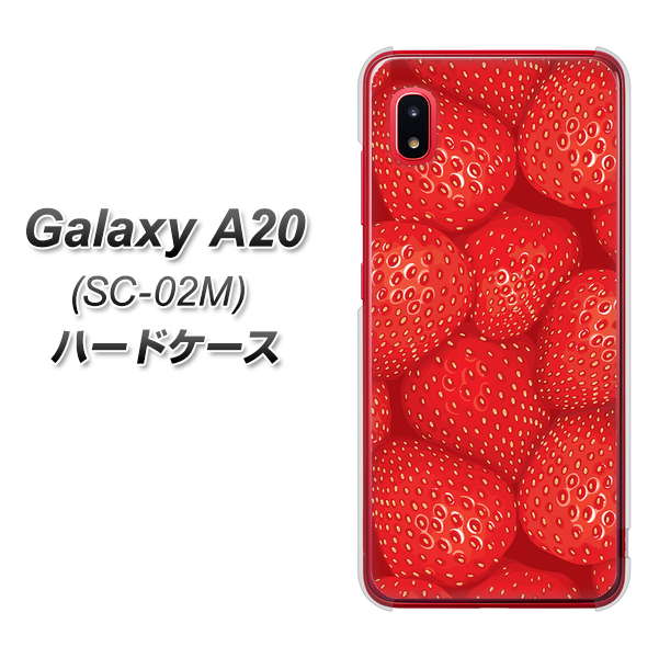 docomo ギャラクシー A20 SC-02M 高画質仕上げ 背面印刷 ハードケース【444 ストロベリーウォール】