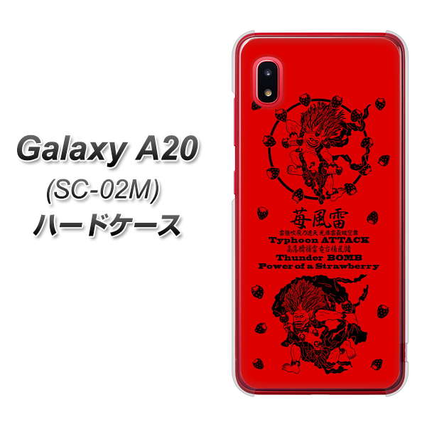 docomo ギャラクシー A20 SC-02M 高画質仕上げ 背面印刷 ハードケース【AG840 苺風雷神（赤）】