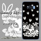docomo ギャラクシー S8 プラス SC-03J 高画質仕上げ 背面印刷 ハードケース【AG837 苺兎（黒）】