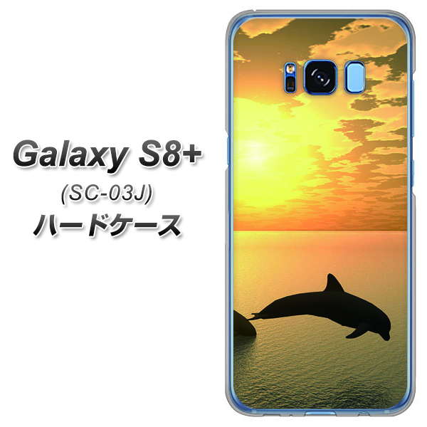 docomo ギャラクシー S8 プラス SC-03J 高画質仕上げ 背面印刷 ハードケース【VA845 夕暮れのドルフィン】