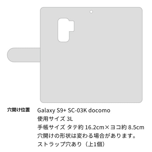 docomo ギャラクシー S9+ SC-03K 画質仕上げ プリント手帳型ケース(薄型スリム)【OE836 手描きシンプル ホワイト×レッド】