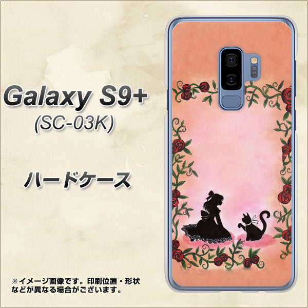 docomo ギャラクシー S9+ SC-03K 高画質仕上げ 背面印刷 ハードケース【1096 お姫様とネコ（カラー）】