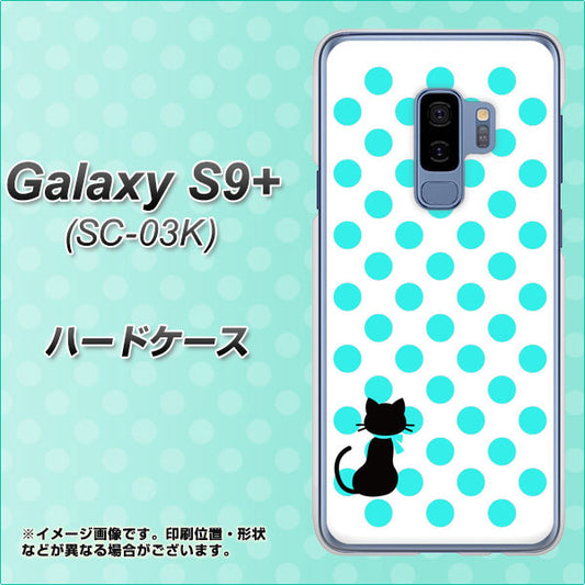 docomo ギャラクシー S9+ SC-03K 高画質仕上げ 背面印刷 ハードケース【EK809 ネコとシンプル ライトブルー】