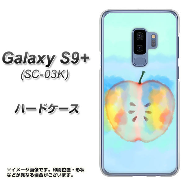 docomo ギャラクシー S9+ SC-03K 高画質仕上げ 背面印刷 ハードケース【YJ181 りんご 水彩181】