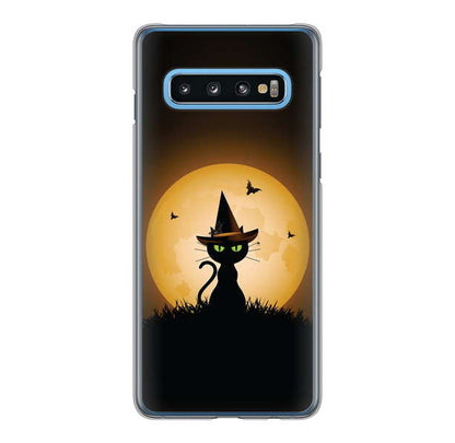 Galaxy S10 SC-03L docomo 高画質仕上げ 背面印刷 ハードケース 夜とネコ