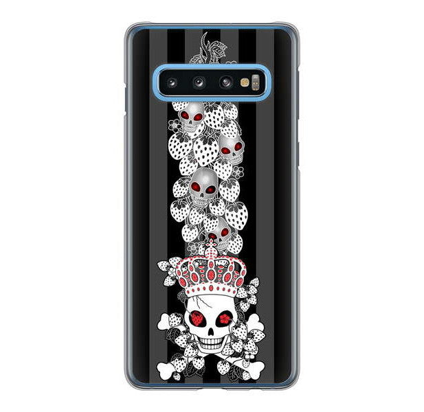 Galaxy S10 SC-03L docomo 高画質仕上げ 背面印刷 ハードケース むかいあぐる 苺骸骨王冠蔦