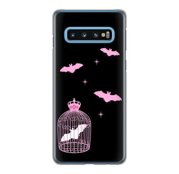 Galaxy S10 SC-03L docomo 高画質仕上げ 背面印刷 ハードケース むかいあぐる こうもりの王冠鳥かご