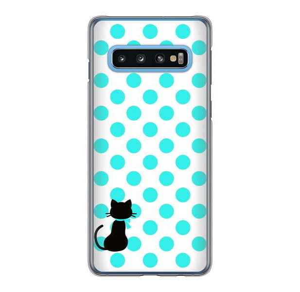 Galaxy S10 SC-03L docomo 高画質仕上げ 背面印刷 ハードケース ネコとシンプルミルキー