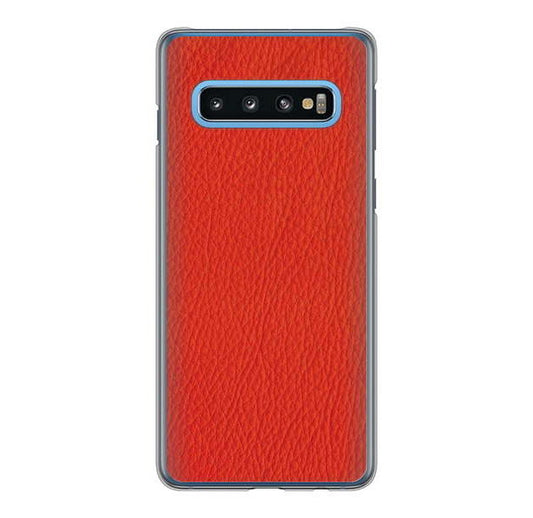 Galaxy S10 SC-03L docomo 高画質仕上げ 背面印刷 ハードケース 【EK852 レザー風レッド】