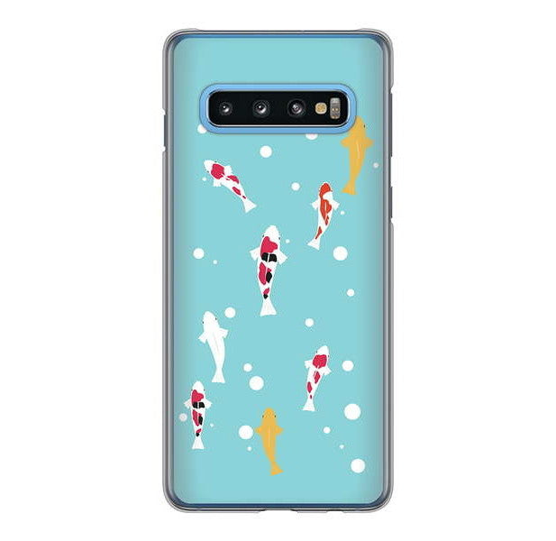 Galaxy S10 SC-03L docomo 高画質仕上げ 背面印刷 ハードケース 【KG800 コイの遊泳】