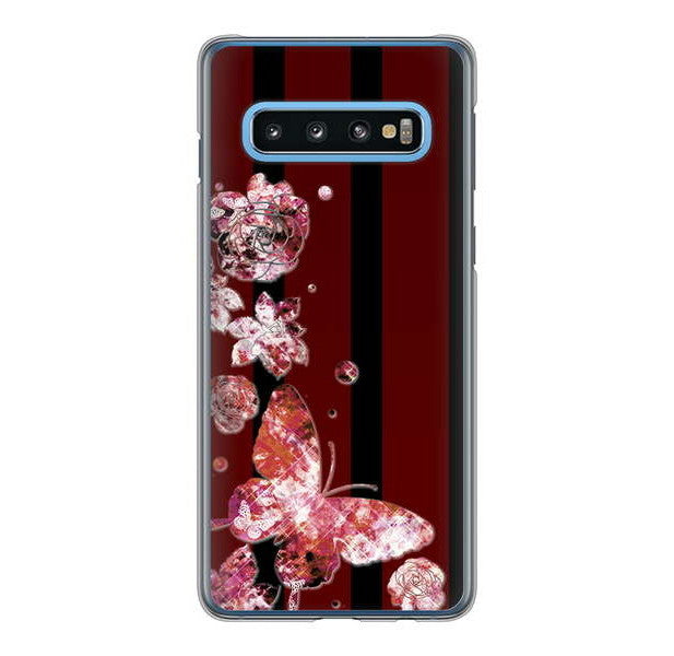 Galaxy S10 SC-03L docomo 高画質仕上げ 背面印刷 ハードケース 【VA814 宝石と蝶】