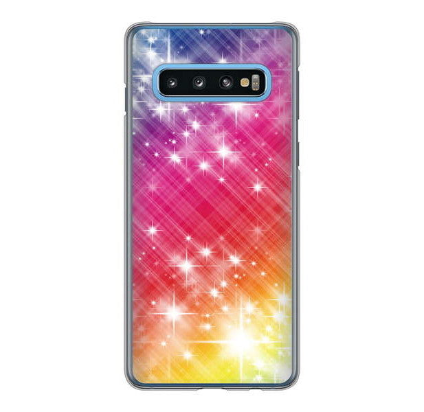 Galaxy S10 SC-03L docomo 高画質仕上げ 背面印刷 ハードケース 【VA872 レインボーフレーム】