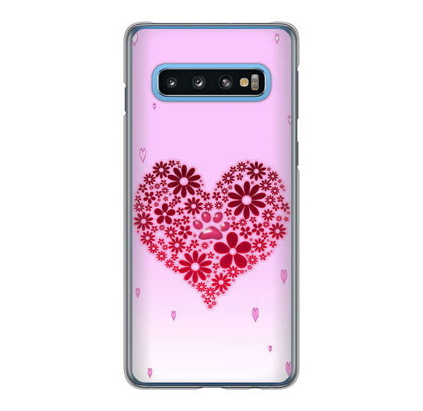 Galaxy S10 SC-03L docomo 高画質仕上げ 背面印刷 ハードケース ハートと肉球