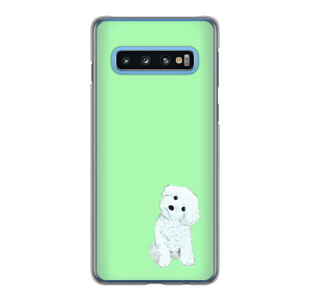 Galaxy S10 SC-03L docomo 高画質仕上げ 背面印刷 ハードケース トイプードルホワイト