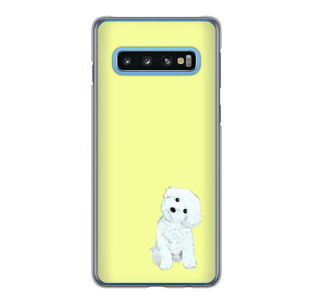 Galaxy S10 SC-03L docomo 高画質仕上げ 背面印刷 ハードケース トイプードルホワイト