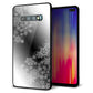 docomo ギャラクシー S10+ SC-04L 強化ガラス＆TPUスマホケース ガラプリ【YJ340 モノトーン 雪の結晶 】