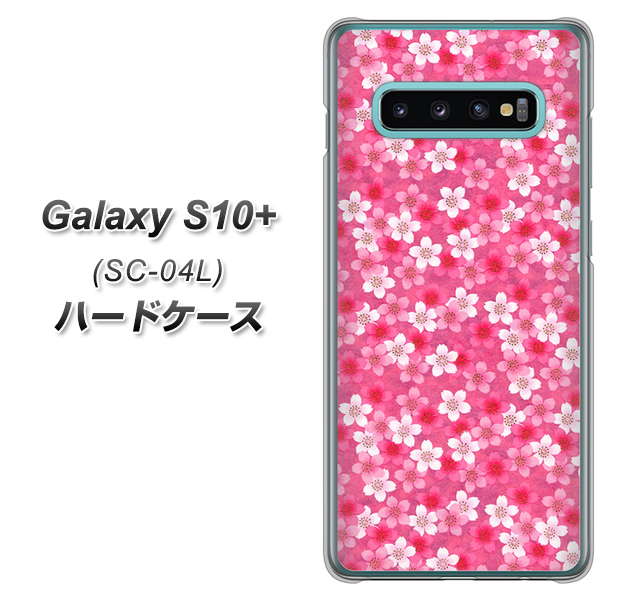 docomo ギャラクシー S10+ SC-04L 高画質仕上げ 背面印刷 ハードケース【065 さくら】