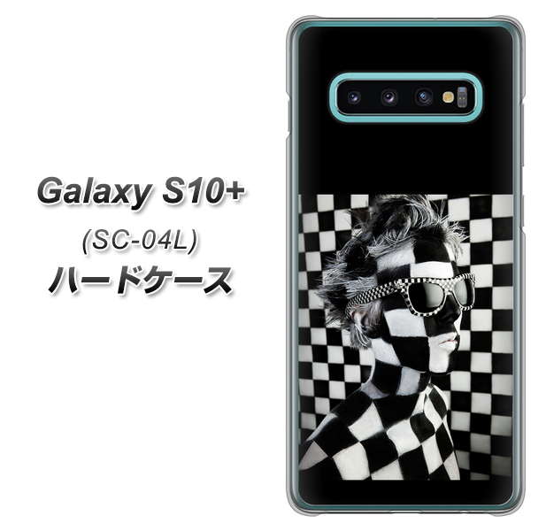 docomo ギャラクシー S10+ SC-04L 高画質仕上げ 背面印刷 ハードケース【357 bk&wh】