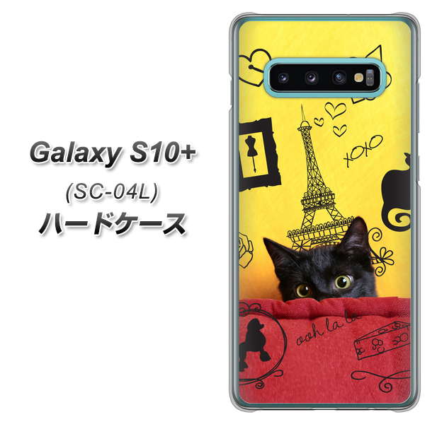 docomo ギャラクシー S10+ SC-04L 高画質仕上げ 背面印刷 ハードケース【686 パリの子猫】