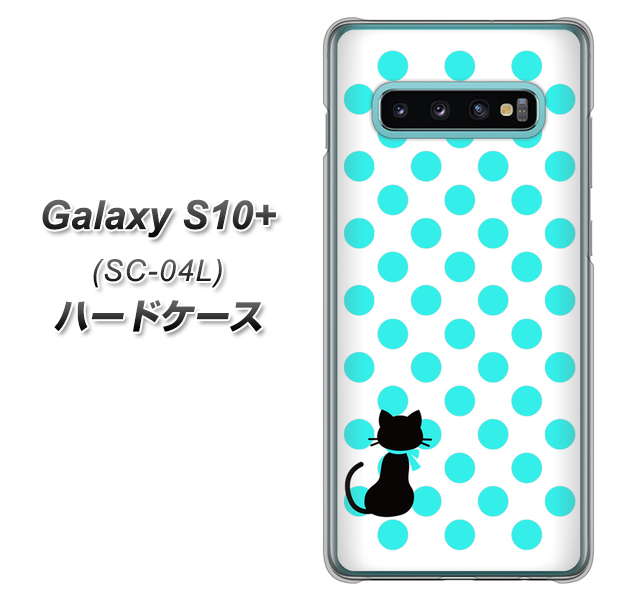 docomo ギャラクシー S10+ SC-04L 高画質仕上げ 背面印刷 ハードケース【EK809 ネコとシンプル ライトブルー】