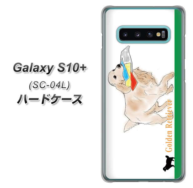 docomo ギャラクシー S10+ SC-04L 高画質仕上げ 背面印刷 ハードケース【YD829 ゴールデンレトリバー05】