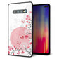 docomo ギャラクシー S10+ オリンピック限定モデル SC-05L 強化ガラス＆TPUスマホケース ガラプリ【030 花と蝶（うす桃色）】