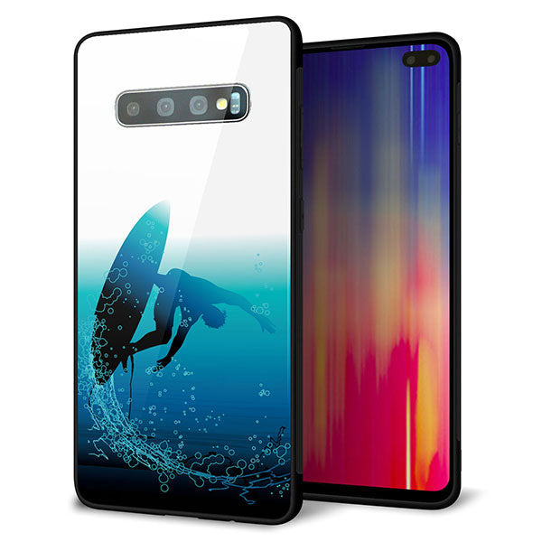 docomo ギャラクシー S10+ オリンピック限定モデル SC-05L 強化ガラス＆TPUスマホケース ガラプリ【416 カットバック】
