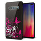 docomo ギャラクシー S10+ オリンピック限定モデル SC-05L 強化ガラス＆TPUスマホケース ガラプリ【585 闇に舞う蝶】