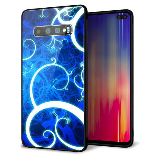 docomo ギャラクシー S10+ オリンピック限定モデル SC-05L 強化ガラス＆TPUスマホケース ガラプリ【EK850 神秘の草】