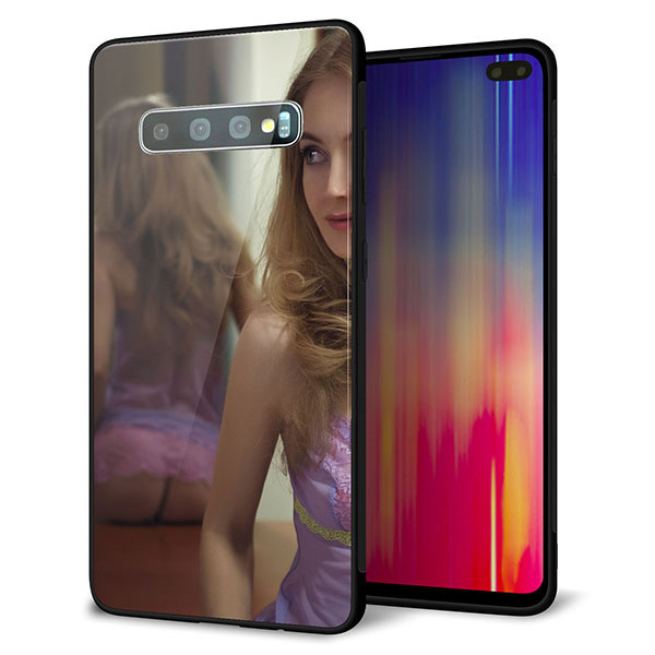 docomo ギャラクシー S10+ オリンピック限定モデル SC-05L 強化ガラス＆TPUスマホケース ガラプリ【KM886 ミラー】