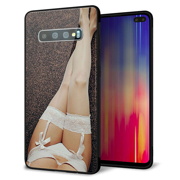 docomo ギャラクシー S10+ オリンピック限定モデル SC-05L 強化ガラス＆TPUスマホケース ガラプリ【KM888 ストッキング】