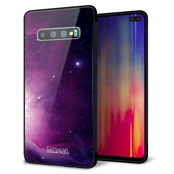 docomo ギャラクシー S10+ オリンピック限定モデル SC-05L 強化ガラス＆TPUスマホケース ガラプリ【KM925 Galaxias Purple】