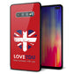 docomo ギャラクシー S10+ オリンピック限定モデル SC-05L 強化ガラス＆TPUスマホケース ガラプリ【SC804 ユニオンジャック ハートビンテージレッド】