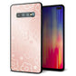 docomo ギャラクシー S10+ オリンピック限定モデル SC-05L 強化ガラス＆TPUスマホケース ガラプリ【SC843 エンボス風デイジーシンプル（ローズピンク）】