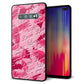 docomo ギャラクシー S10+ オリンピック限定モデル SC-05L 強化ガラス＆TPUスマホケース ガラプリ【SC845 フラワーヴェルニLOVE濃いピンク（ローズアンディアン）】