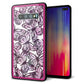 docomo ギャラクシー S10+ オリンピック限定モデル SC-05L 強化ガラス＆TPUスマホケース ガラプリ【SC904 ガーデンバタフライ ピンク】