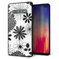 docomo ギャラクシー S10+ オリンピック限定モデル SC-05L 強化ガラス＆TPUスマホケース ガラプリ【SC912 花柄モノトーン 01】