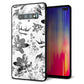 docomo ギャラクシー S10+ オリンピック限定モデル SC-05L 強化ガラス＆TPUスマホケース ガラプリ【SC914 花柄モノトーン 03】