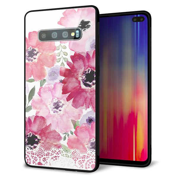 docomo ギャラクシー S10+ オリンピック限定モデル SC-05L 強化ガラス＆TPUスマホケース ガラプリ【SC943 ドゥ・パフューム１】