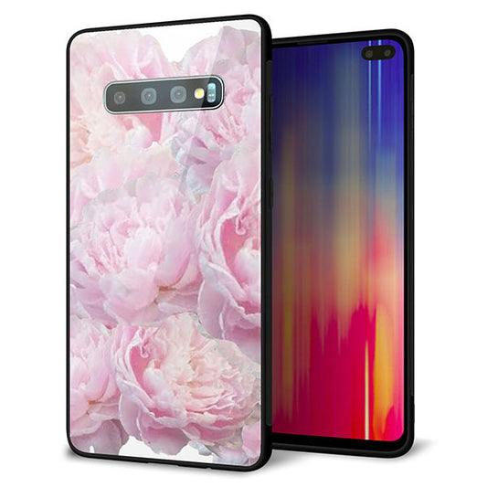 docomo ギャラクシー S10+ オリンピック限定モデル SC-05L 強化ガラス＆TPUスマホケース ガラプリ【YI885 フラワー６】