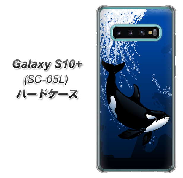 docomo ギャラクシー S10+ オリンピック限定モデル SC-05L 高画質仕上げ 背面印刷 ハードケース【423 シャチ】